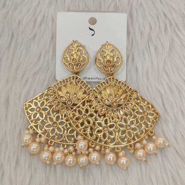 Dhwani Gold Plated Kundan Stone Dangler Earrings