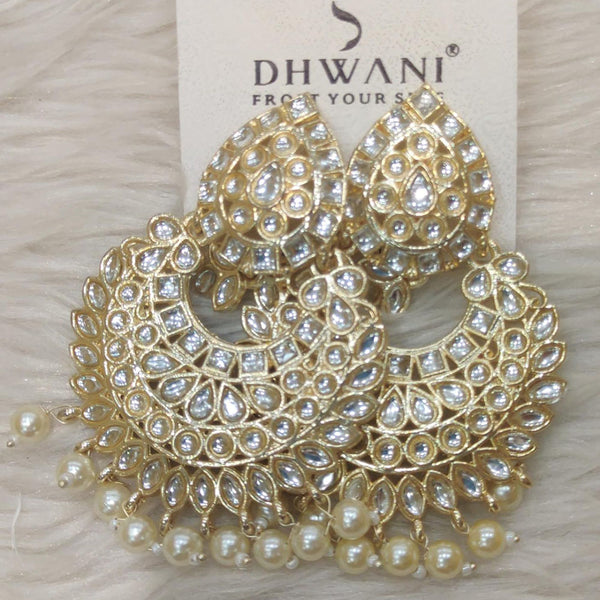 Dhwani Gold Plated Kundan Stone Dangler Earrings