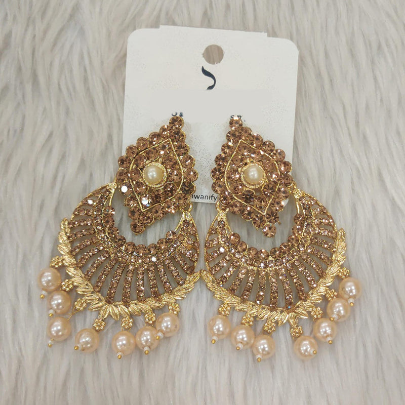 Dhwani Gold Plated Austrian Stone Dangler Earrings