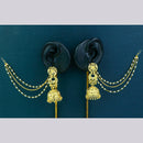 Mahavir Gold Plated Pearl Kanchain Jhumki Earrings