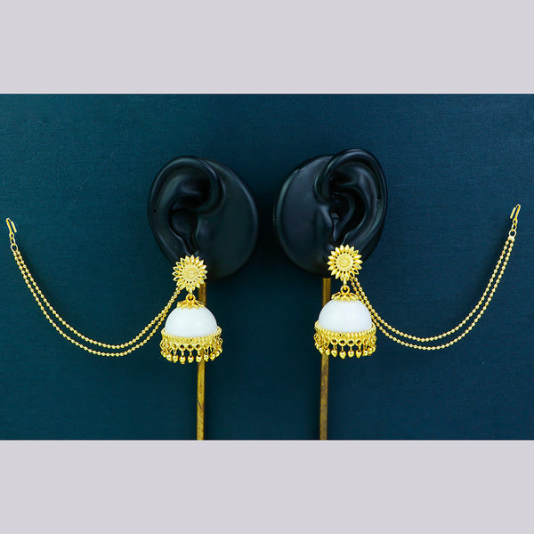 Mahavir Gold Plated Kanchain Jhumki Earrings