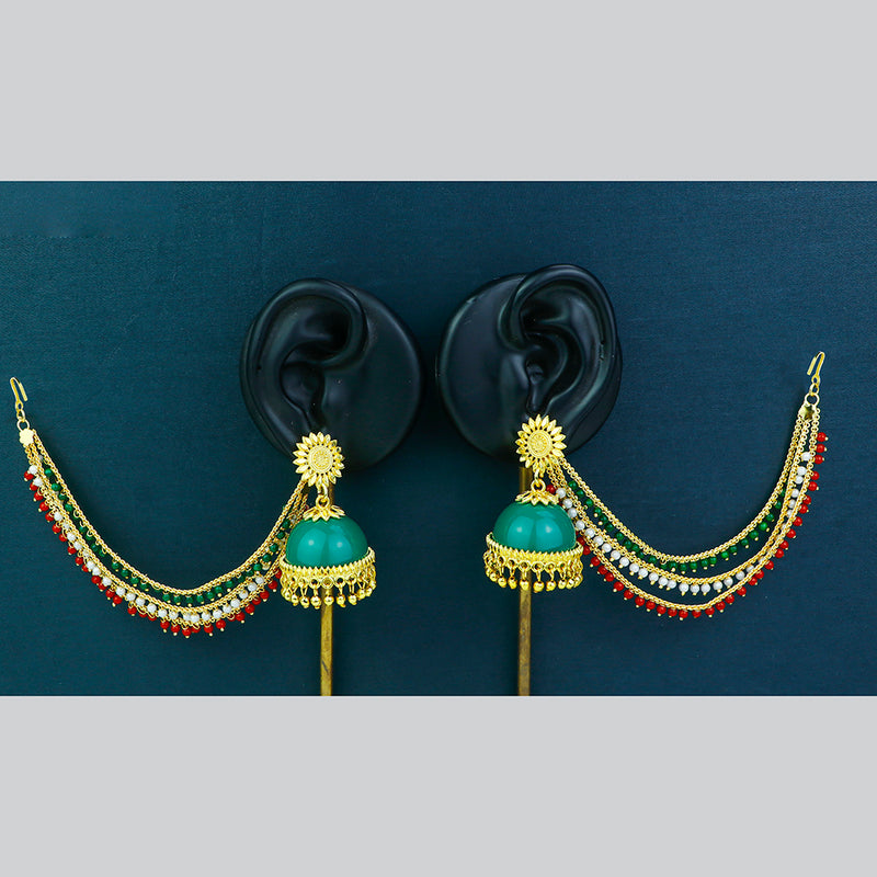 Mahavir Gold Plated Kanchain Jhumki Earrings