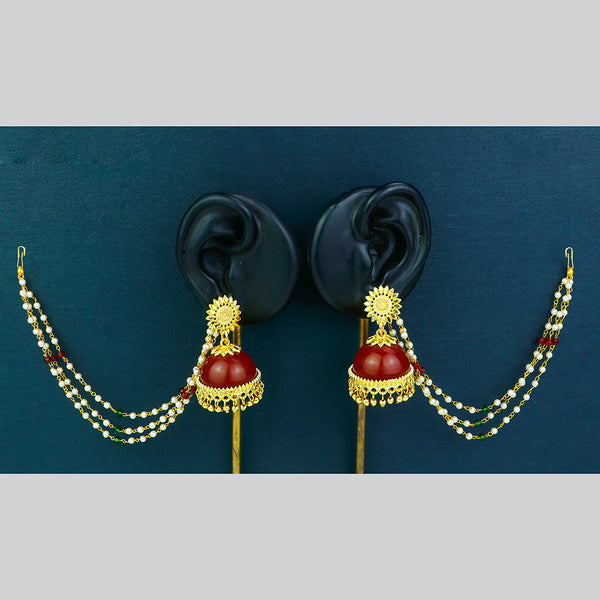 Mahavir Gold Plated Kanchain Jhumki Earrings