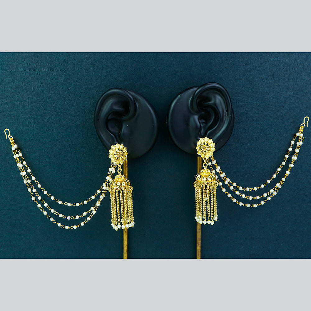 Mahavir Gold Plated Kanchain Jhumki Earrings