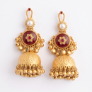 Wearhouse Fashion Classy Pota Stone And Pearl Jhumki Earrings