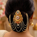 Js Fashion  Designer Temple Style Pearl Chain Juda Hair Accessory