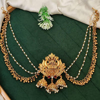 Js Fashion  Designer God Laxmi design Pearl jhumka Temple Juda Hair Accessory