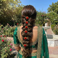 Js Fashion Pack of 12 Red Rose Juda Pins for Hair – Fancy Metal Flower Bun Pins for Women & Girls | Stylish Hair Accessories for Traditional & Party Looks | Perfect for Weddings, Festivals, and Special Occasions | Bun | Juda Accessory | Tiara 