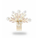 Js Fashion Bridal Pearl Crystal Hair pin for Women | Pink Floral Wedding Hair comb | Elegant Hair Accessory for Bride, Bridesmaid & Party Looks