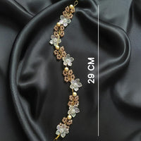 Js Fashion Pack Of 1  Bridal Pearl Floral Hair Vine for Women & Girl | Crystal Bridal Headpiece with Gold Wire | Wedding Bun & Updo Accessory | Handmade Pearl Crystal Hair Vine for Brides & Bridesmaids