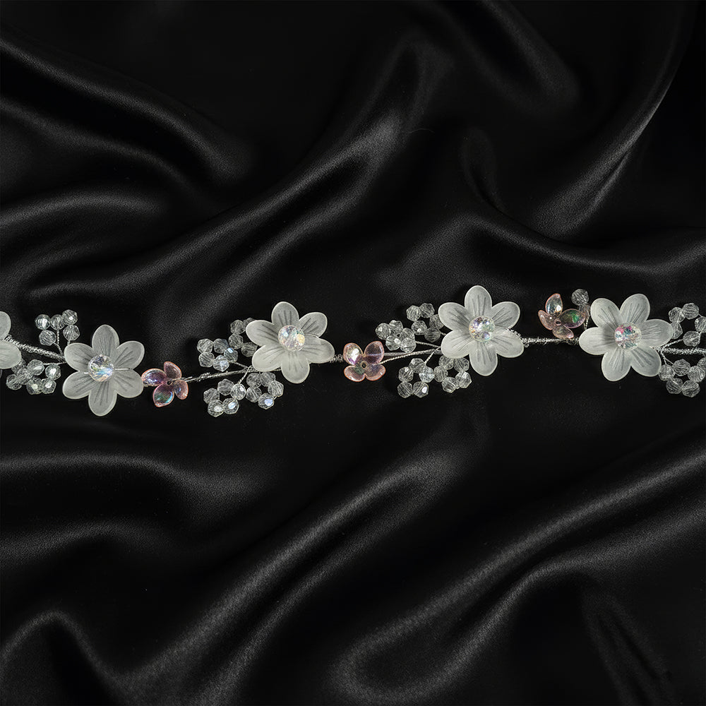 Js Fashion Pack of 1 Pearl Floral Bridal Hair Vine for Women & Girls | Crystal Headpiece with Gold Wire | Elegant Wedding Bun & Updo Accessory | Handmade Pearl-Crystal Hair Vine for Brides and Bridesmaids