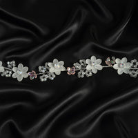 Js Fashion Pack of 1 Pearl Floral Bridal Hair Vine for Women & Girls | Crystal Headpiece with Gold Wire | Elegant Wedding Bun & Updo Accessory | Handmade Pearl-Crystal Hair Vine for Brides and Bridesmaids