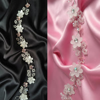 Js Fashion Pack of 1 Pearl Floral Bridal Hair Vine for Women & Girls | Crystal Headpiece with Gold Wire | Elegant Wedding Bun & Updo Accessory | Handmade Pearl-Crystal Hair Vine for Brides and Bridesmaids