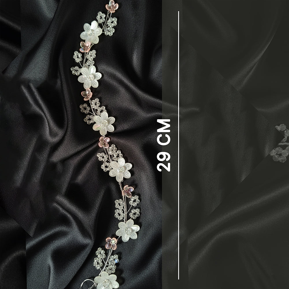 Js Fashion Pack of 1 Pearl Floral Bridal Hair Vine for Women & Girls | Crystal Headpiece with Gold Wire | Elegant Wedding Bun & Updo Accessory | Handmade Pearl-Crystal Hair Vine for Brides and Bridesmaids