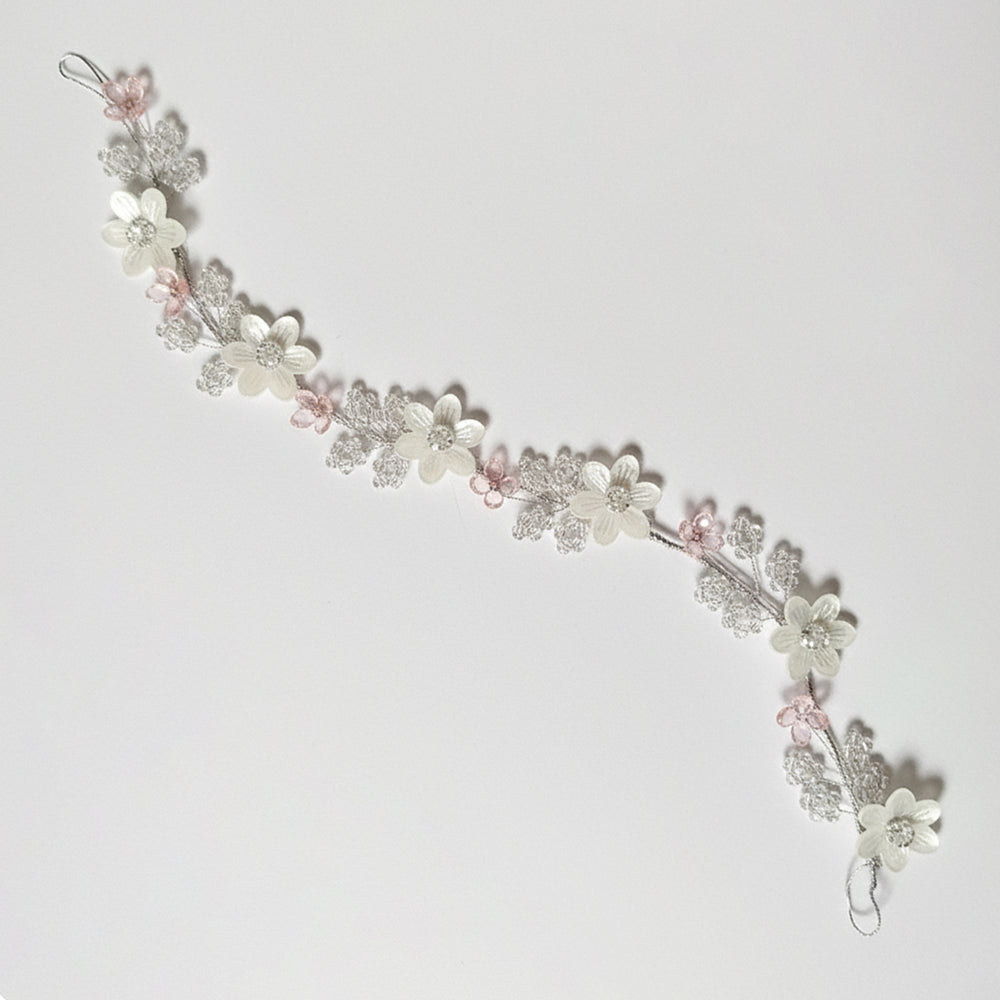 Js Fashion Pack of 1 Pearl Floral Bridal Hair Vine for Women & Girls | Crystal Headpiece with Gold Wire | Elegant Wedding Bun & Updo Accessory | Handmade Pearl-Crystal Hair Vine for Brides and Bridesmaids