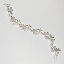 Js Fashion Pack of 1 Pearl Floral Bridal Hair Vine for Women & Girls | Crystal Headpiece with Gold Wire | Elegant Wedding Bun & Updo Accessory | Handmade Pearl-Crystal Hair Vine for Brides and Bridesmaids