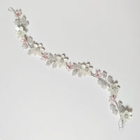 Js Fashion Pack of 1 Pearl Floral Bridal Hair Vine for Women & Girls | Crystal Headpiece with Gold Wire | Elegant Wedding Bun & Updo Accessory | Handmade Pearl-Crystal Hair Vine for Brides and Bridesmaids