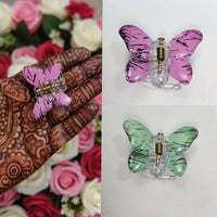 Js Fashion Trendy Double Shaded Butterfly Multi-Color Acrylic Hair Clips for Women & Girls – Pack of 12 Mini Hair Clutchers
