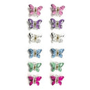 Js Fashion Trendy Double Shaded Butterfly Multi-Color Acrylic Hair Clips for Women & Girls – Pack of 12 Mini Hair Clutchers