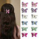 Js Fashion Trendy Double Shaded Butterfly Multi-Color Acrylic Hair Clips for Women & Girls – Pack of 12 Mini Hair Clutchers
