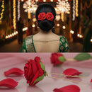 Js Fashion (2 Pcs) Red Rose Hair Accessories for Women & Girls – Stylish Artificial Flower Juda Pins & Clips for Bun, Braid, Wedding & Party Hairstyle – Elegant Bridal Hair Brooch Decoration