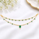 EtnicoTraditional Pearl Beaded Hair Chain with Stone Detailing for Women (HC02G)