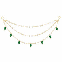 EtnicoTraditional Pearl Beaded Multi Layered Hair Chain for Women (HC04G)