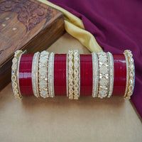 House of Jewellery Glam Crystal Stone Acrylic Wedding Bangles Set