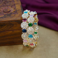 House of Jewellery Regal American Diamond Sparkle Bangles Set