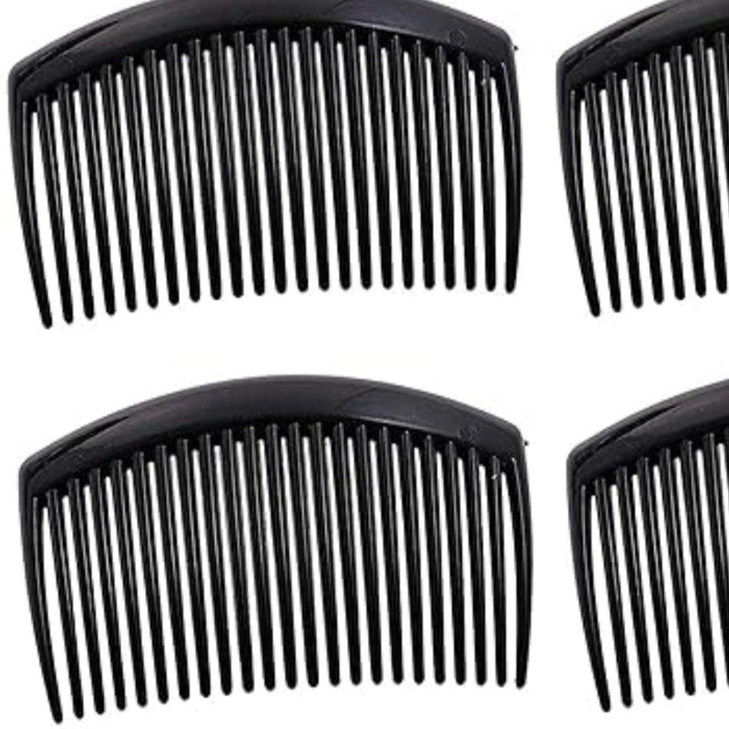 HP HIGH PROFILE Black Plastic Hair Comb Slide Hairpin Clip for Women And Girls - (Pack of 4)