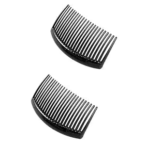 HP HIGH PROFILE Black Plastic Hair Comb slide Clip Hairpin Side Combs Pin for Women and Girls - Pack of 2