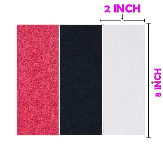 HP HIGH PROFILE Cotton Elastic Stretchy Headband for Women (Black White Dark Pink) -Pack of 3