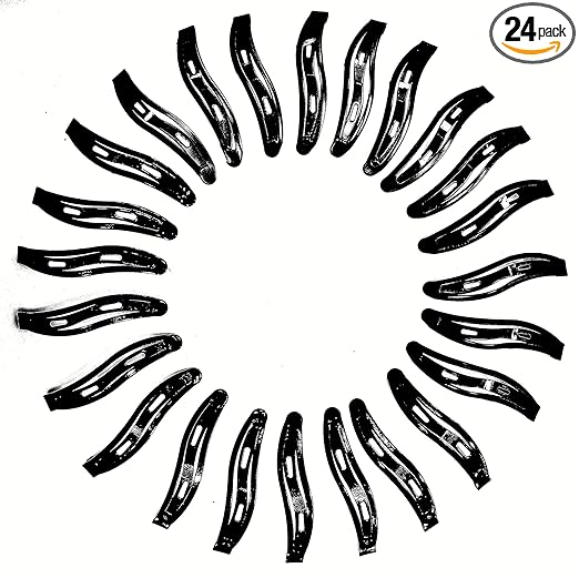 HP HIGH PROFILE Tic Tac Hair Clips and Hair Accessories for Women and Girls 24 Pcs (pack of 2) - Black Glossy and Matte