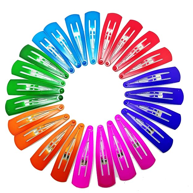 HP HIGH PROFILE Matte Tic Tac Hair Clips Everyday Wear Bright Colours Metal Snap Hair Clips Barrettes Multicoloured for Women/Girls - Pack of 2 (24pcs)