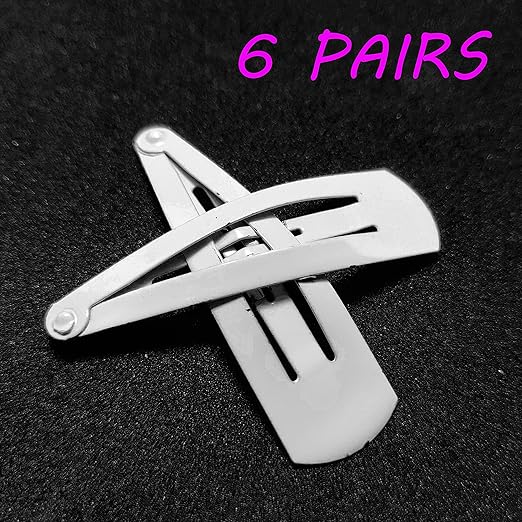 HP HIGH PROFILE Tic Tac Hair Clips Everyday Wear Metal Snap Hair Clips Barrettes for Women and Girls - 24 pcs - White