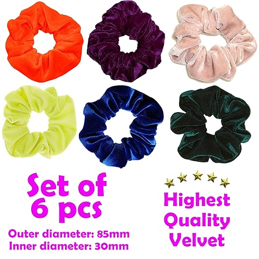 HP HIGH PROFILE Multicolour Hair Band/Ties Elastic Ponytail Holders for Women Girls and Children - 6 pcs