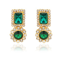 Etnico Gold Plated Traditional Stone Studded Necklace Jewellery Set For Women (IJ353G)
