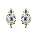 Etnico Gold Plated Traditional Kundan & Stone Studded Choker Necklace Jewellery with Earrings & Maang Tikka Set for Women (IJ359Bl)