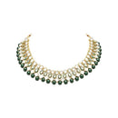 Etnico 18K Gold Plated Traditional Kundan & Pearls Choker Necklace Jewellery Set with Earrings for Women and girls(IJ362G)