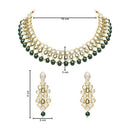 Etnico 18K Gold Plated Traditional Kundan & Pearls Choker Necklace Jewellery Set with Earrings for Women and girls(IJ362G)