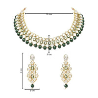 Etnico 18K Gold Plated Traditional Kundan & Pearls Choker Necklace Jewellery Set with Earrings for Women and girls(IJ362G)