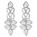Etnico Silver Plated Traditional 2 Layered Long Kundan Studded Necklace Jewellery Set with Earrings for Women And Girls (IJ363S)