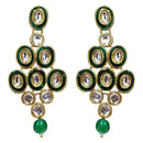 Etnico Gold Plated Traditional Stunning Maroon Meenakari Kundan Studded Pearl Necklace Jewellery Set with Earrings For Women and Girls (IJ366G)