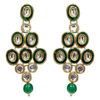 Etnico Gold Plated Traditional Stunning Maroon Meenakari Kundan Studded Pearl Necklace Jewellery Set with Earrings For Women and Girls (IJ366G)