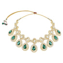 Etnico Gold Plated Traditional Kundan & Stone Studded Choker Necklace Jewellery With Earrings Set for Women/Girls (IJ371G)