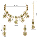 Etnico Gold Plated Traditional Kundan & Stone Choker Necklace Jewellery With Earrings & Maang Tikka Set for Women/Girls (IJ379Mh)