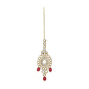 Etnico Gold Plated Traditional Multi Layered Kundan Pearl Bridal Necklace Jewellery with Earrings & Maang Tikka Set For Women/Girls (IJ384) (Maroon)