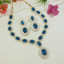 Etnico Stylish Design Crystal Diamond Necklace & Earrings Jewellery Set for Women (IJ394MO)