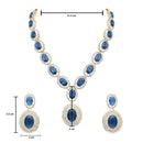 Etnico Stylish Design Crystal Diamond Necklace & Earrings Jewellery Set for Women (IJ394MO)