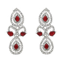 Etnico Silver Plated Stylish Design Crystal Diamond Necklace & Earrings Jewellery Set for Women (IJ396ZM)